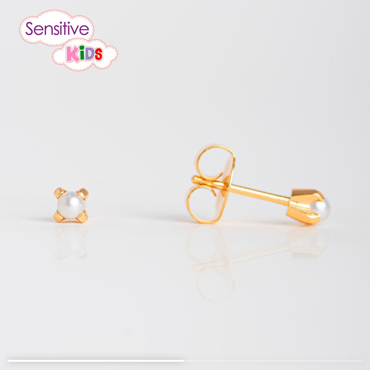 Brinco pérola com ouro 24k