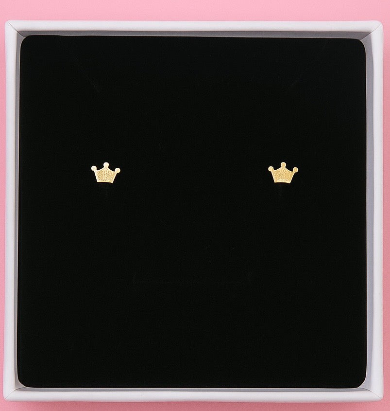 Brinco Coroa Princesa Ouro Legítimo 14K
