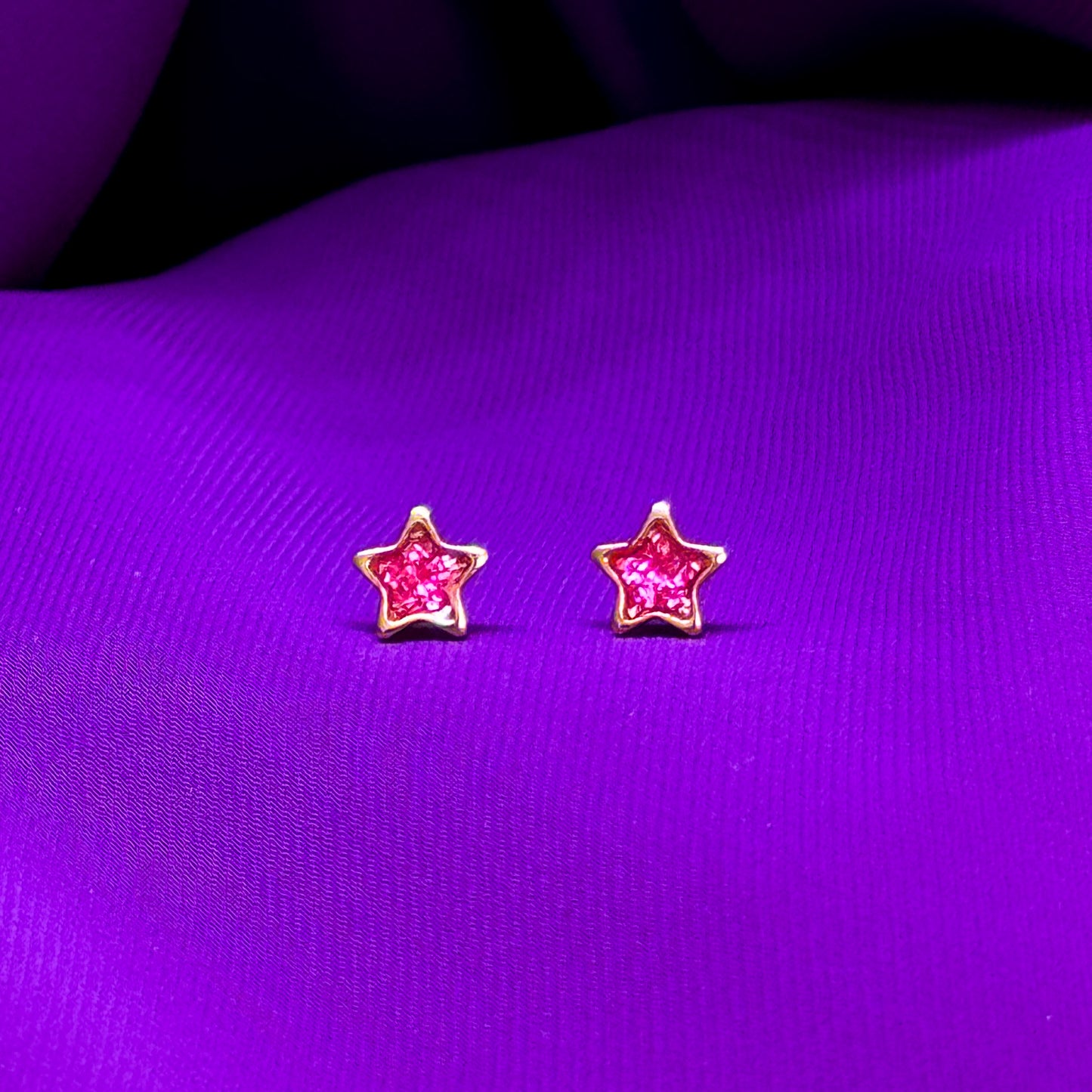 Brinco Estrela  - Aço com Ouro 24k