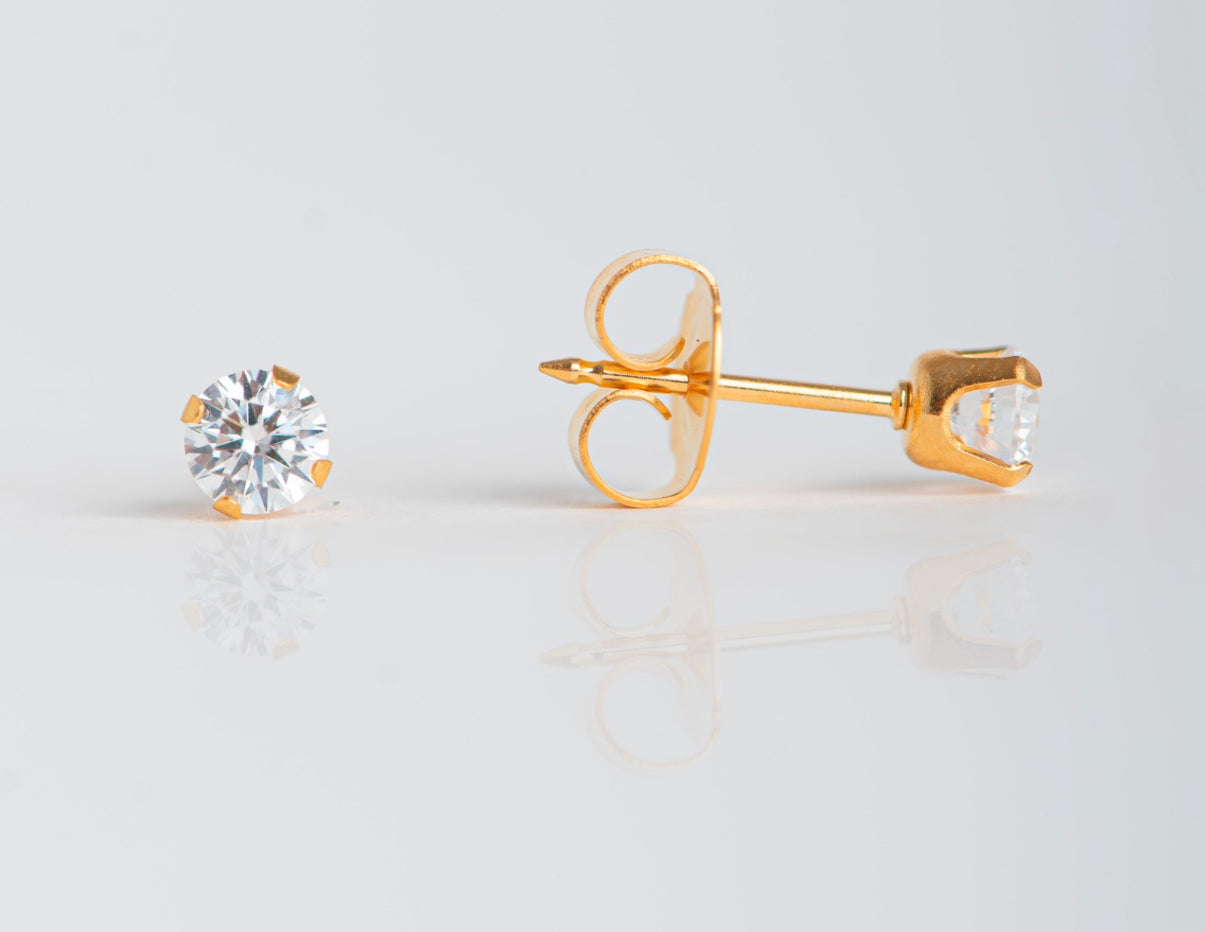Brinco Com Zircônia Ouro Legítimo 14K