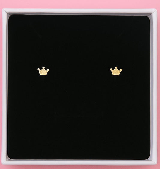 Brinco Coroa Princesa Ouro Legítimo 14K