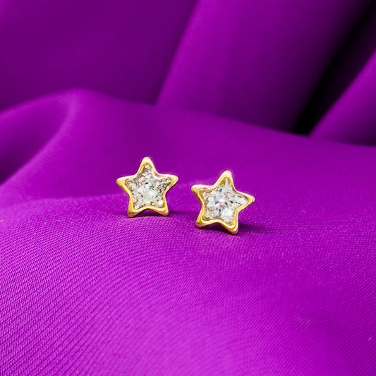 Earring - 24k Rose Gold Star