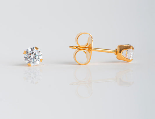 Brinco Com Zircônia Ouro Legítimo 14K