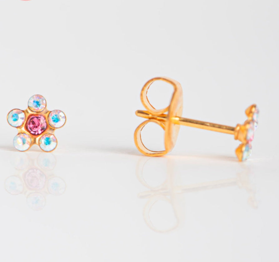Brinco Flor Ouro Legítimo 14K